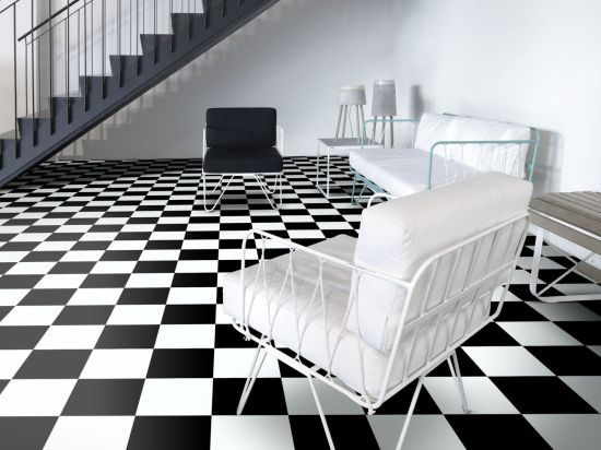 Chess Board Vinyl Flooring 2m